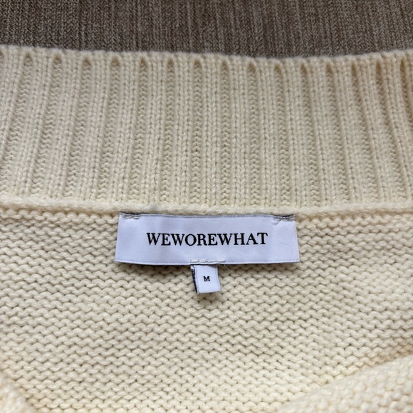 we wore what ivory cream oversized knit beachy off the shoulder crop sweater🤍 - Picture 3 of 5